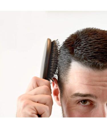 Premium Men's and Women's Boar Hair Brush with Detangling Nylon Pins - Cherry Wood Handle - Stimulates Scalp for Soft, Shiny Hair - Buy Online on GoSupps.com