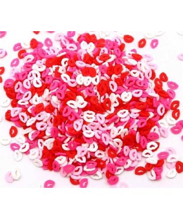 20g Lip Valentine Day Polymer Clay Slices Mix Red Pink Lips Polymer Clay Sprinkles Lip Valentine Day Polymer Sprinkles Nail Art Faux Craft NOT Edible