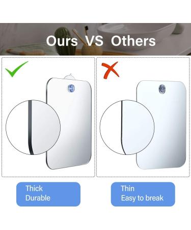 Zhinan Anti-Fog Shower Mirror - Fogless Bathroom Shaving Mirror for Makeup and Shave - Portable and Shatterproof with Removable Adhesive Hook - Buy Online on GoSupps.com