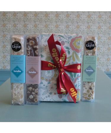 Lavolio Gift-wrapped Set of Soft Nougat (300g) - Premium Selection of 3 Different Flavours of Italian Nougat with Almonds Pistachios Hazelnut & Cocoa Perfect Present for Him or Her - Buy Online on GoSupps.com
