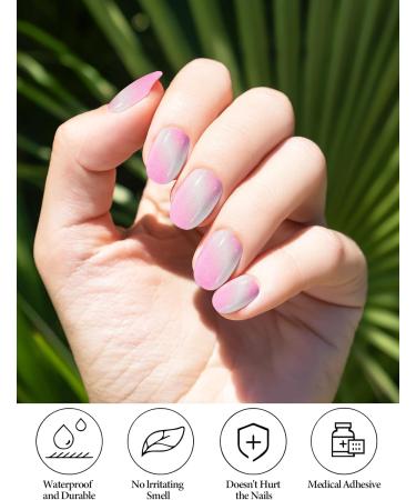 EBANKU 20 PCS Semi Cured Gel Nail Strips | Full Wraps Adhesive Nail Stickers with File & Stick | UV/LED Lamp Required - #2 - Buy Online on GoSupps.com