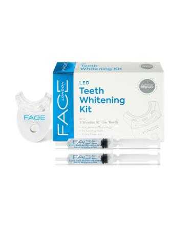 Face London Teeth Whitening Kit with LED Light and Up to 8 Shades of Enamel Whitening for Stain Remover Sensitive Teeth | Teeth Whitener | Teeth Whitening Kit