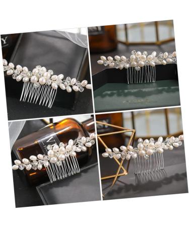 Didiseaon Rhinestone Bridal Comb Bridal Hair Combs Bridal Hair Clip Bridal Headpiece Hair Teasing Comb Floral Hair Accessories Honey Brows Tiara Bride Abs Pearl Decorate - Buy Online on GoSupps.com