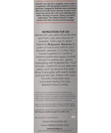 Needcrystals Microdermabrasion Crystals - Natural Facial Peeling with Vitamin C for Dry Skin Wrinkle Reduction & Brightening (227g) - Buy Online on GoSupps.com