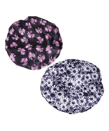 DOITOOL 2pcs Women Swim Cap Hats for Women Elastic Shower Caps Shower Hat Shampoo Hat Bathing Cap Cap Hair Salon Cap Swimming Cap Shampoo Cap Hair Cap Miss Dry Towel 27X27cm Assorted Color 2