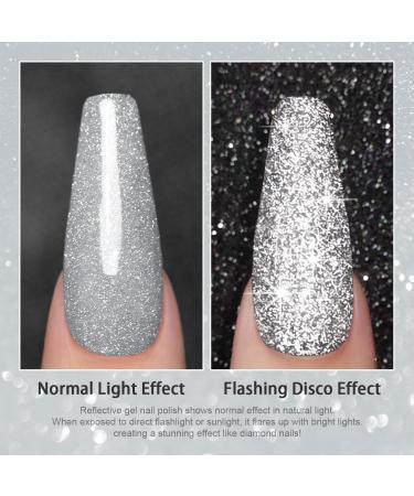 RARJSM Reflective Glitter Silver Gel Polish - 15ml - Soak Off UV/LED Curing for DIY Manicure - Buy Online on GoSupps.com