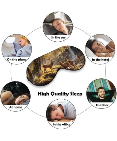 Jungle Hunting Deer Soft Sleep Mask - Adjustable Light Blocking Eye Mask for Men & Women - Buy Online on GoSupps.com
