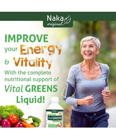 Naka Vital Greens Essential Green Nutrients Featuring Chlorophyll Aloe Vera Ginseng Ginkgo Biloba Super Food Complex and 15 Vegetable Juice Extract Mint Flavour Made in Canada (900ml) - Buy Online on GoSupps.com