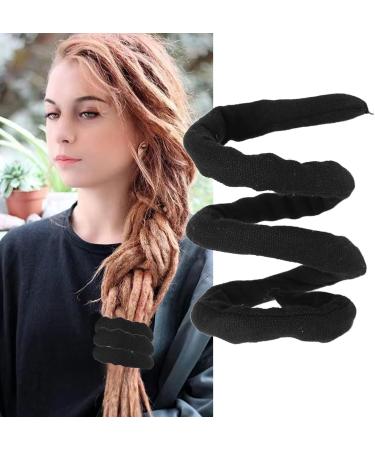 Spiral Lock Hair Ties Bendable Long Dreadlock Ponytail Holder for Thick Curly Hair Pure Black - Buy Online on GoSupps.com