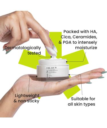 Daily Dip Ceramide Moisturiser with Hyaluronic Acid & Cica - Lightweight Vegan Hydrating Cream for All Skin Types | 50ml - Buy Online on GoSupps.com