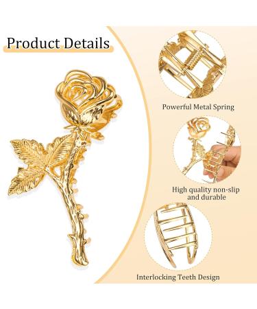 12 Pack Metal Large Hair Claw Clips - Non-Slip Gold Hair Clips for Thick, Thin, and Long Hair - Fashionable Styling Accessories for Women and Girls - Buy Online on GoSupps.com