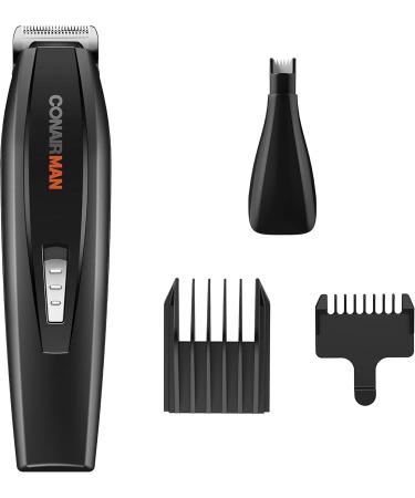 Conair Man Beard Trimmer for Men | Grooming Kit with Wooden Comb & Nose Hair Trimmer | Battery Operated Easy Maintenance - Buy Online on GoSupps.com