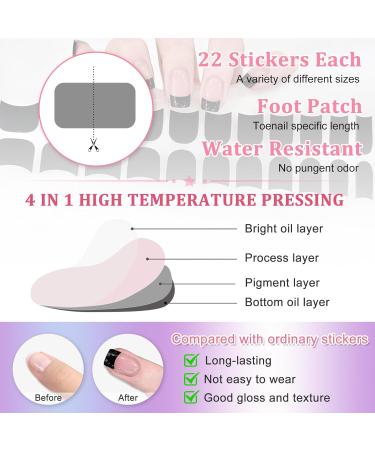 22PCS Semi Cured Gel Nail Polish Strips Self-Adhesive Full Wrap Nail Polish Stickers Salon-Quality Gel Nail Stickers French Black Tip Manicure Nail Wraps with Prep Pads Nail File & Wood Stick - Buy Online on GoSupps.com