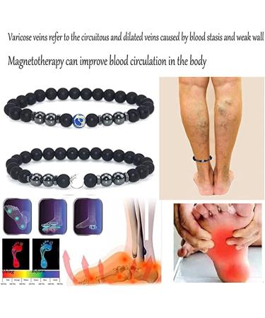 juyt Anti Varicose & Swelling Anklet 4pcs Anti-Swelling Black Obsidian Slimming Hematite Bracelet Magnetic Therapy Ankle Bracelet Adjustable Anklet for Relieve Veins and Weight Loss (C) - Buy Online on GoSupps.com