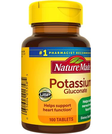 Nature Made Potassium Gluconate 550 mg | 100 Tablets - Heart & Muscle Support - Buy Online on GoSupps.com