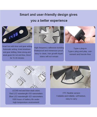  hKjPlvf Hair Regrowth Hat 90 LED Beads 650nm and 430nm Fast Hair Regrowth Hat with Blue Red Light for Men and Women 15-30 Minute Timer Strengthens Roots - Buy Online on GoSupps.com