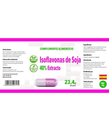 Soya Isoflavones 40% | 90 Vegan Capsules | High Strength Supplement | Gluten & GMO Free | 3rd Party Lab Tested - Buy Online on GoSupps.com