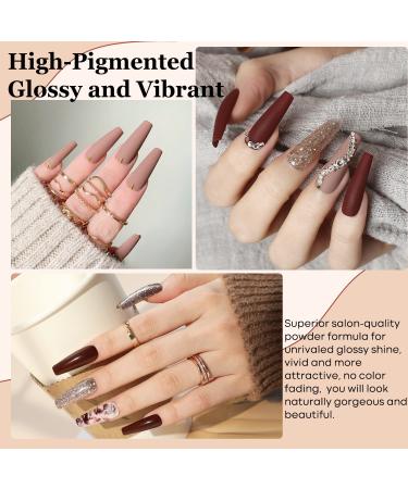 Modelones 20 Pcs Dip Powder Nail Kit Starter Set - 8 Colors Glitter Dipping Powder System with Dip Liquids and Cuticle Oil for French Nail Manicure - Buy Online on GoSupps.com