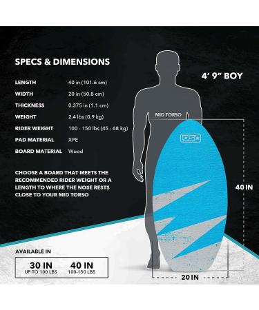 Driftsun Performance Wood Skim Board - 30 & 40 Inch, Non-Slip XPE Traction Pad, Lightweight & Durable Skimboard for All Skill Levels - Kids, Teens, Adults - Buy Online on GoSupps.com