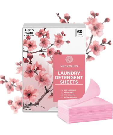 Morigins Laundry Detergent Sheets - Ultra Concentrated 120 Loads Sweet Sakura Scent Non-Toxic & Travel-Friendly Cleaning Solutions - Buy Online on GoSupps.com