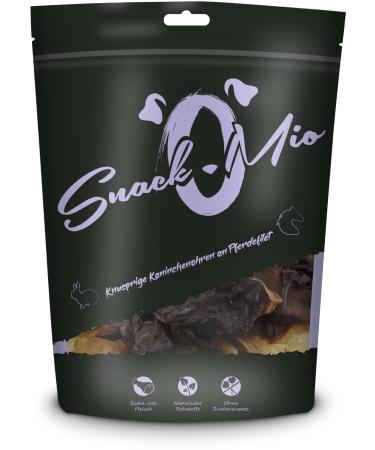 Snackomio - Premium dog snack - crispy rabbit ears on horse fillet grain -free 1 -pack (1 x 70g) rabbit + horse 70 g (1 Pack)