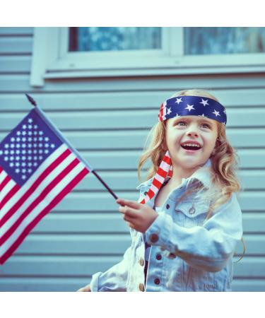 SATINIOR American Flag Tie Headband Set - Patriotic Sports Bandana for Fourth of July Independence Day, Stars Sweatband for Exercise Men Women - Buy Online on GoSupps.com