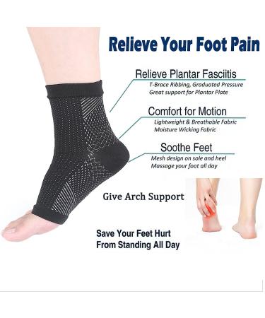 VQRZG Neuropathy Socks 4 Pairs for Women and Men - Soothe Relief Compression Ankle Brace for Plantar Fasciitis Sleeve (L/XL) - Buy Online on GoSupps.com