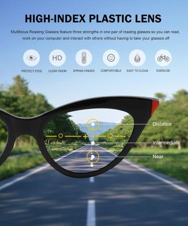 Buy Eyekepper 4-Pack Cat-Eye Progressive Multifocus Reading Glasses | Blue Light Blocking | No Line Multifocal Readers for Women | 1.5x Mix Colors - International Shipping Available - Buy Online on GoSupps.com