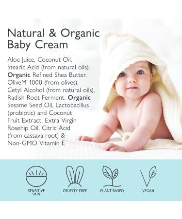SoCal Suds & Company Natural & Organic Baby Cream | Gentle Moisturizer for Sensitive Skin | Aloe & Coconut Nourishing Hydration | Unscented 4oz - Buy Online on GoSupps.com