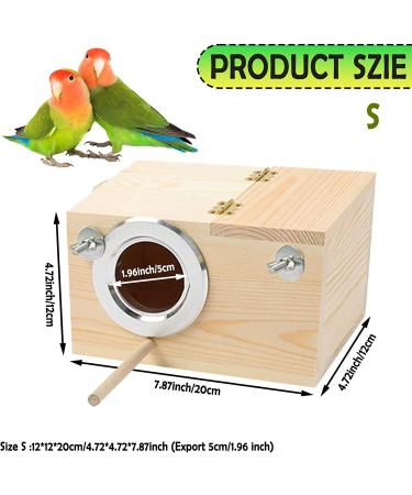 Parakeet Nest Box for Breeding | Budgie, Cockatiel, Lovebird & Parrot Mating House | Perfect for Large & Medium-Sized Birds - S Size (7.87 x 4.72 x 4.72 inch) - Buy Online on GoSupps.com