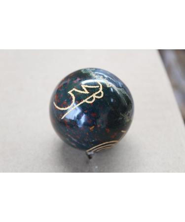 Jet Awesome Bloodstone Crystal Ball Sphere - Authentic 45mm-50mm Usui Engraved Gemstone - Unique & Rare eCommerce Find - Buy Online on GoSupps.com