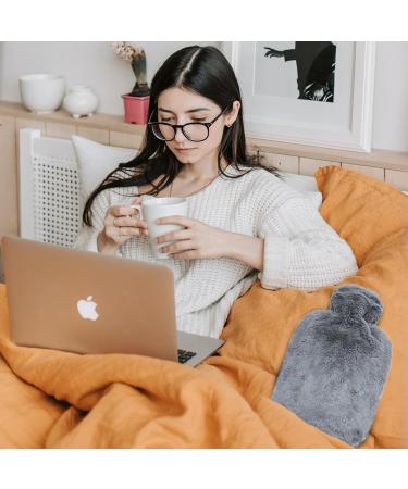 Buy 2 Liter Hot Water Bottle with Cover | PVC Warm Bottle for Pain Relief | Classic Dark Gray | Ideal for Neck Shoulders Cramps & Cold Therapy - Buy Online on GoSupps.com
