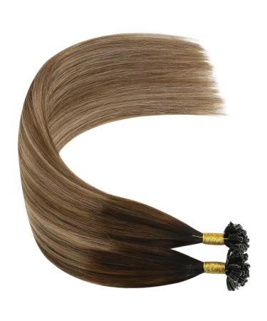 Ugeat Balayage Hair Extensions - 50cm Keratin Real Hair Dark to Light Brown 50g U-Tip Extensions - Premium Quality 20 Inch - Buy Online on GoSupps.com