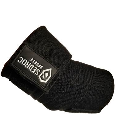 Sedroc Sports Weight Lifting Elbow Wraps - Powerlifting Support Sleeves - Black (Pair) - Buy Online on GoSupps.com