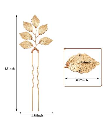 Bride Hair Accessories: 10 Vintage Gold Leaf Hair Pins for Wedding Hairstyles - Buy Online on GoSupps.com