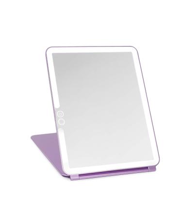 LUNA London Eclipse LED Lighted Travel Vanity Makeup Mirror | 3 Colour Light  Compact  Portable  Lighted  Rechargeable  Illuminated Mirror | Perfect for Travel  Makeup & Beauty Needs | Lavender