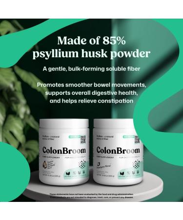 ColonBroom Psyllium Husk Powder - Colon Cleanse for Bloating Relief & Gut Health - Fiber Powder Drink - Easy to Mix - Vegan, Gluten Free, Non-GMO - Strawberry & Tropical Fruits (2 Pack) Strawberry & Passion Mango Pineapple - Buy Online on GoSupps.com