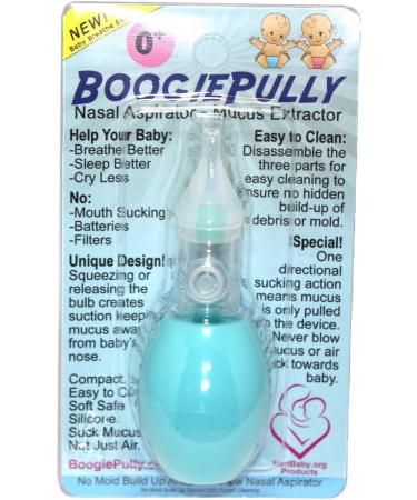 BoogiePully Baby Nasal Aspirator - Cleanable & Reusable - Anti-Back Flow Valve - Blue - Buy Online on GoSupps.com