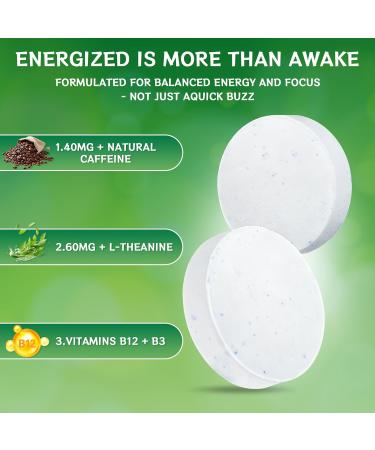 Energy & Focus Sugar (Spearmint 120 Pieces) | 100mg Natural Caffeine + L-Theanine + Vitamin B12 & B6 | Sugar Free Caffeinated Nootropic - Buy Online on GoSupps.com