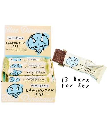 Blue Dinosaur Snack Bar - Lamington Flavor Organic Paleo Snack with All Natural Keto Ingredients - No Added Sugar and Gluten Free - Healthy Plant Based and Dairy Free Non GMO - High Protein for Breakfast or Hiking - 12 Pack