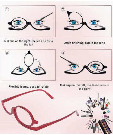 Stylish Women's Reading Glasses +3.00 | Flip Over Magnifying Makeup Eyeglasses for Enhanced Vision - Buy Online on GoSupps.com