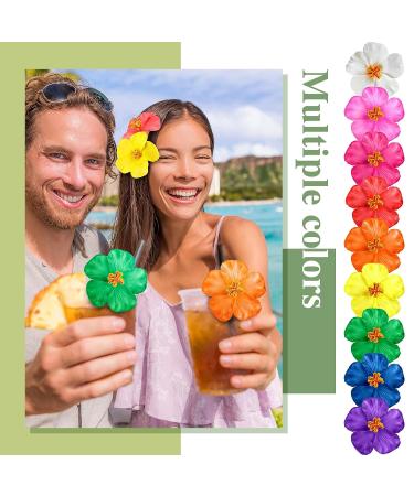 Hibiscus Flower Hair Clip Set - 45 Pcs Foam Hawaiian Flowers for Bridal Wedding, Beach Party Decorations - Color Assorted Women's Hair Clips 3.15-3.54 Inch - Buy Online on GoSupps.com