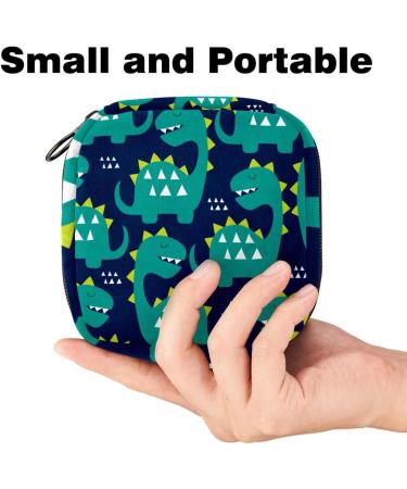 Sweet Green Dinosaur Women's Binding Bag - Large Menstrual Cup Pocket & Zipper - Perfect for Panty Liners Tampons & Periodic Insoles - Buy Online on GoSupps.com