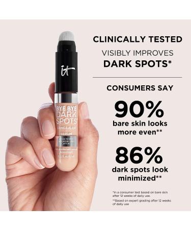 IT Cosmetics Bye Bye Dark Spots Concealer + Brightening Serum 2% Niacinamide - Hyaluronic Acid & Caffeine | Medium Coverage, Natural Finish | All Skin Types | 0.22 fl oz - 11 Fair Neutral - Buy Online on GoSupps.com