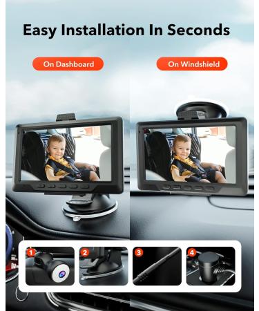 REDTIGER Baby Car Camera 1080P HD Recording with Full-Color Night Vision | Infant Safety Car Seat Monitor with 140 Wide Angle Outdoor Mirror - Buy Online on GoSupps.com
