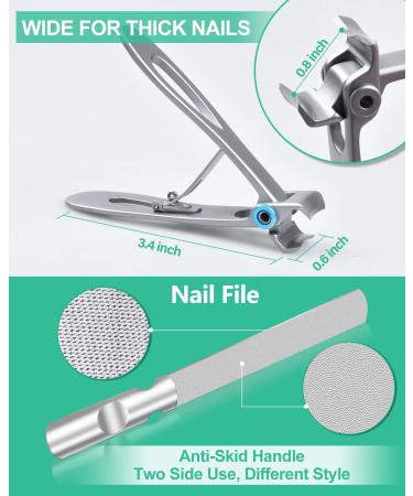 Professional Podiatrist Toenail Clippers for Thick & Ingrown Nails - Wide Jaw Opening, Ideal for Men, Women, Seniors - Red+Silver Pedicure Set - Buy Online on GoSupps.com