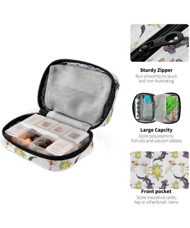 Pfrewn 7 Day Pill Organizer Case | Axolotl Watercolor Travel Pill Box | Portable Weekly Vitamin & Medicine Holder - Buy Online on GoSupps.com