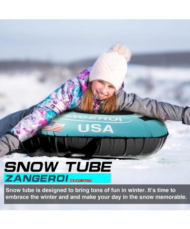47 inch Heavy Duty Snow Tube for Kids and Adults - Inflatable Sled with Cover | Light Blue - Buy Online on GoSupps.com
