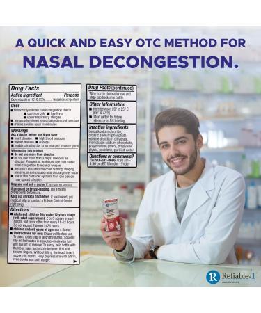 Reliable-1 Laboratories Nasal Spray 12 Hour Relief Nasal Decongestant | Rapid and Powerful Sinus Relief Nose Spray | Pump Mist Anti Drip Congestion Relief | Oxymetazoline HCI | 1 Fl Oz 3-Pack - Buy Online on GoSupps.com