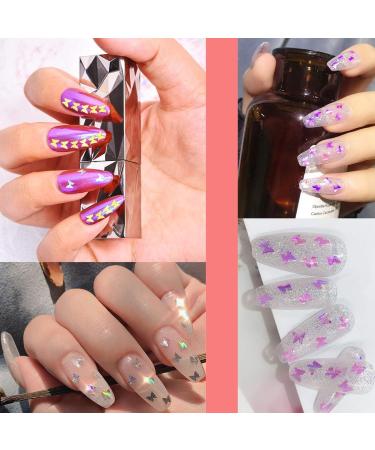 24 Color/Set 3D Butterfly Nail Art Glitter Sequins - Colorful Sparkle Sticker Decals for Manicure - Buy Online on GoSupps.com